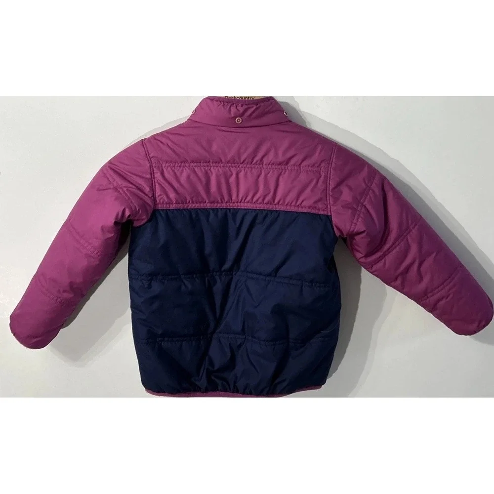 Girls Patagonia Reversible Tribbles  Full Zip Jacket Kids 61160 Sz 5 5T Sherpa